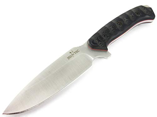JEO-TEC Nº15 Bushcraft Survival Hunting Tactical Knife - BOHLER N690C Stainless Steel, Multi-positioned Leather Sheath, Sharpener Stone