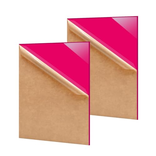 Eszeoee 2 Pack 8'' x 12'' Opaque Pink Acrylic Sheet,