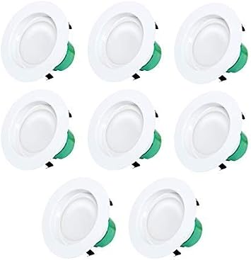 Westgate Lighting 12 Watt 4" Inch Recessed Lighting Kit Dimmable LED Retrofit Downlight with Integrated Smooth Trim 120V 3500K Neutral White 8 Pack