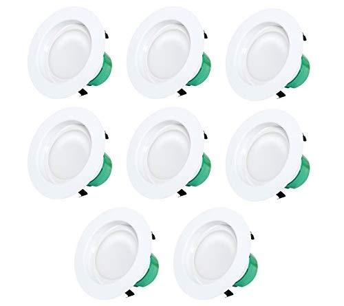Westgate Lighting 12 Watt 4" Inch Recessed Lighting Kit Dimmable LED Retrofit Downlight with Integrated Smooth Trim 120V (6500K Daylight 8 Pack)