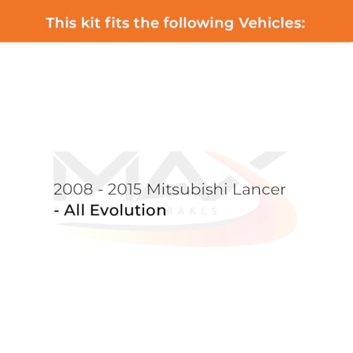 Image of Max Advanced Brakes Front Brake Kit Compatible With 2008 2009 2010 2011 2012 2013 2014 2015 Mitsubishi Lancer Replacement Premium OE Disc Brake Rotors and Ceramic Brake Pads