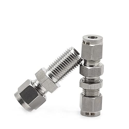 Racor pasamuros de acero 304, conector de compresión de alta precisión 6