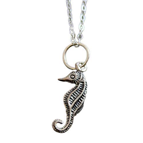 Seahorse Sterling Silver Charm Pendant Necklace 18 inches - Handmade Jewelry Gift Ideas for Women Girls Mother's Mothers Day - Perfect for Layering