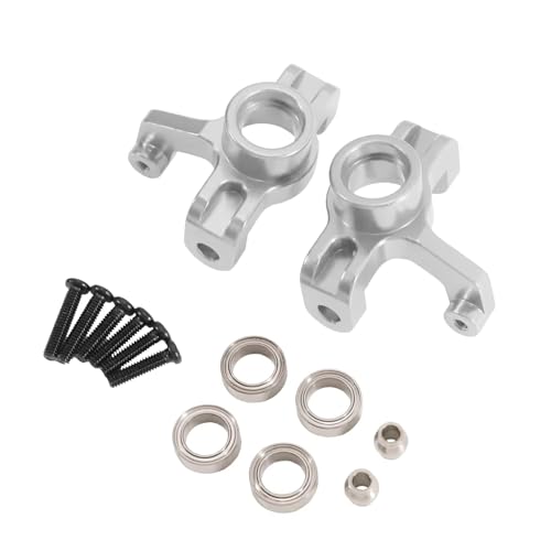 RC�A�N�Z�T���[ Compatible With Wltoys 144016 144018 RC�J�[�A�b�v�O���[�h�p�[�c ���^�� �x�A�����O�t�� �X�e�A�����O�J�b�v �X�e�A�����O�u���b�N(Silver)