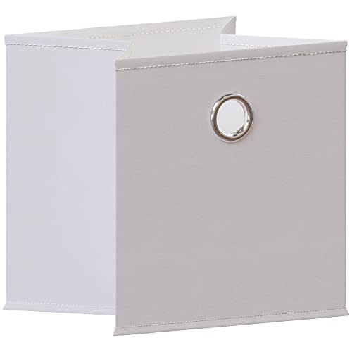 Vida Designs Durham Foldable Storage Cube Baskets Fabric Box With Metal Easy Access Handle Home Organiser (2 Pack, White) - Image 3