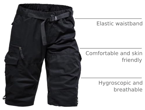Image of Men's Cargo Shorts Relaxed Fit Mens Below the knee Cotton Hiking Shorts