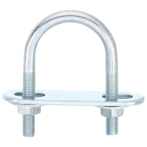 Image of uxcell Round U-Bolts, 6 Set 27mm Inner Width 53mm Length M6 Zinc-Plated Carbon Steel U Clamp Bolt with Nuts and Plates, for Boat Trailer