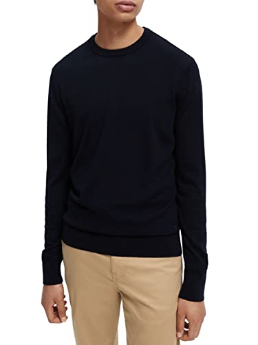 Scotch & Soda Men's Merino Wool Pullover Sweater, Night 0002, S Cover