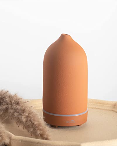 Wanlola Essential Oil Diffuser,Ceramic Diffuser,120Ml Aromatherapy Diffuser With Waterless Auto-Off Function For Home Office Room(Terracotta) #TOP3