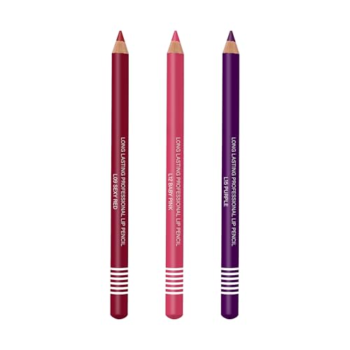 Image of Colors Queen Lip Liner Pencil Combo Pack of 3 | Long Lasting & Waterproof Formula | Matte Lip Liner Pencil for Women(Combo - 03)