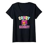 donna funny halloween candy security police maglietta con collo a v