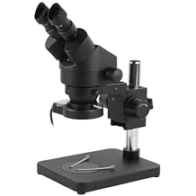 Microscope Kit 7X - 45X Continuous Zoom Industrial LAB Stereo Microscope Binocular Microscope with LED Eyepiece WF10X for Phone PCB Soldering Microscope Lens AdaptersB