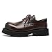 Men's Upturned-Toe Platform Dress Shoes Fashion Formal Business Work Office Casual Chunky Oxfords (Brown, Adult, Men, 12, Numeric, US Footwear Size System, Medium)