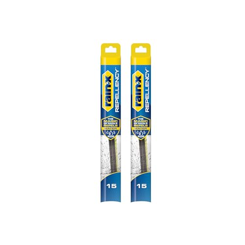 Rain-X 810357 Repellency Water Repellent Wiper Blades 15 Windshield Wipers (Pack of 2) All Weather Streak-Free for Enhanced Visibility w/Water Repellency Formula [Amazon Exclusive]