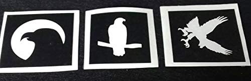 12 x Eagle Bird Themed Stencils Mixed (3 Designs) for Etching on Glass Present Hobby Gift