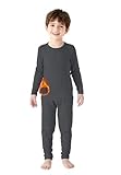 Zando Toddler Thermal Underwear Set for Kids 3T - Toddler Thermal Set 3T Kids Long Johns for Boys Girls Winter Base Layer Fleece Long Underwear for Skiing Cold Weather Sleeping Grey Large (100)