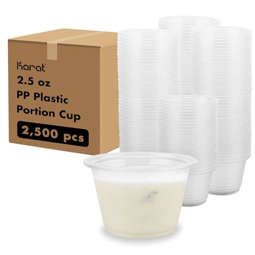 Image of Karat 2.5oz Jello Shot Cups - Polypropylene - 2,500 Case - Ideal Condiment Containers /Souffle Cups - Dressings, Sauces, Dips - FP-P250-PP