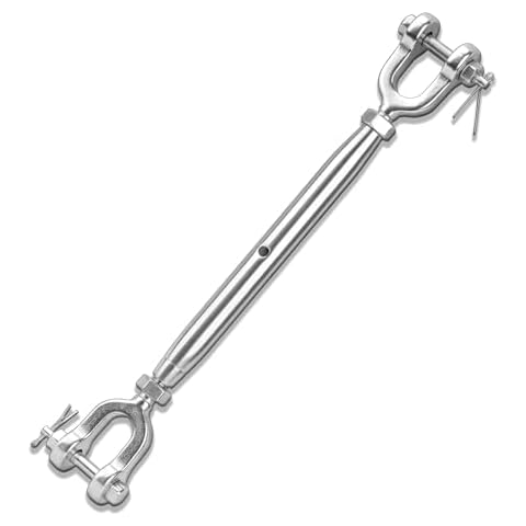 1/2 Turnbuckle, Stainless Steel Turnbuckle, M12 4400lbs Load Jaw and Jaw Turnbuckle, Turnbuckle for Cable Wire Rope Tension, Closed Body Marine Turnbuckle Jaw, Shade Sail, Zip line Cable Cover