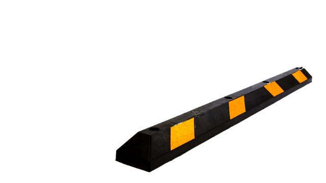Zone Tech Large Heavy Duty Rubber Parking Curb – 72” Black