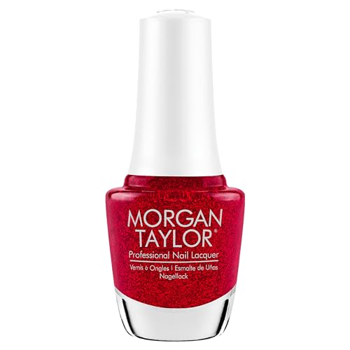 Morgan Taylor Holiday Winter Collection Floral Wonderland - 15mL Professional Lacquer, Chip-Resistant, Fast-Drying, Long-Lasting, High-Shine Finish, Perfect for Mani & Pedi (Poinsettia Stardust)
