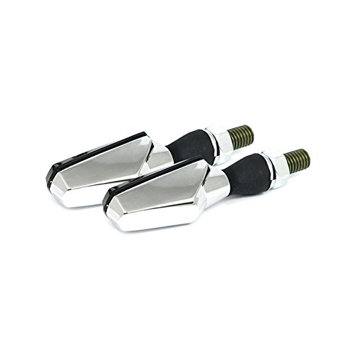 Par 2 flechas COB LED cromado delantero con lentes ahumadas 'y luces de posición homologadas universales para moto Custom Harley Davidson SPORTSTER, Dyna, Softail, Touring, VRod; Yamaha; SUZUKI;