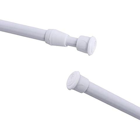 30-50 cm Tension Rods, Extension Tension Curtain Rods, Wardrobe Rail for Closet, Shower, Balcony, Windows (White) Cover