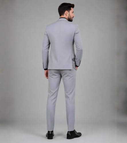 L'MONTE 3-Piece Slim Fit Suit Blazer Set (Gray) LIGHT GREY - Image 4