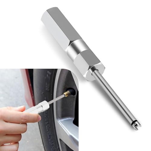 Image of Car Valve Stem Removal Tool, Valve Stem Pulling Tool, Tire Repair Valve Wrench, Universal For Car, Motorcycle And Bicycle Accessories (Silver)