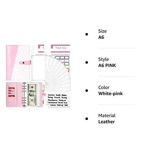 Cash Envelopes For Budgeting, Budget Binder, 28Pcs Budget Binder With Cash Envelopes, A6 Binder For Money Saving Envelopes Organizer(Pink) #TOP6