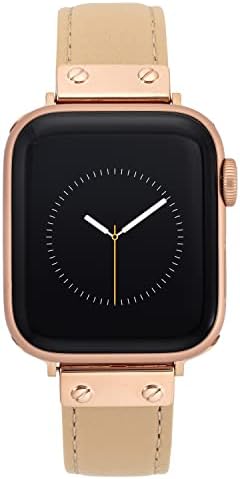 Anne Klein Leather Fashion Band for Apple Watch Secure, Adjustable, Apple Watch Band Replacement, Fits Most Wrists