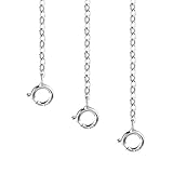 ALEXCRAFT Necklace Extender White Gold Chain Extender 925 Sterling Silver Necklace Bracelet Anklet Extenders Chain Extension for Jewelry Making (1 2 3 inch)