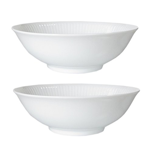 Royal Copenhagen 2408033 2408033 White Fluted Bowl Pair Cereal Bowl Salad Bowl 16cm [Parallel Import]