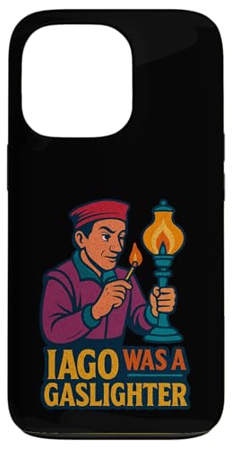 アンティーク調 イアゴ ガスライター シェイクスピア オセロ 悪役 ミーム スマホケース iPhone 13 Pro 用