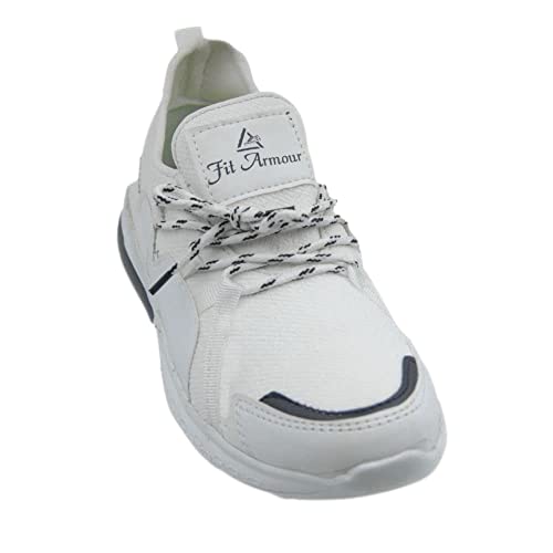 Fit ArmourFit Green Sports Running Shoes (Special White) (Numeric_6)