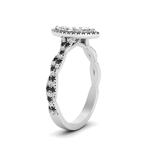 Image of Choose Your Gemstone Twisted Marquise Diamond CZ Halo Ring 925 Sterling Silver Marquise Shape Halo Engagement Rings Minimal Modern Design Birthday Gift Wedding Gift US Size 4 to 12
