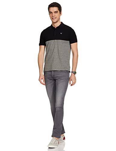 Image of Deniklo Men's Cotton Rich Half Sleeve Regular Fit Color Block Polo T-Shirt (Available in Plus Size)