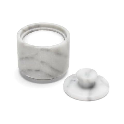 Fox Run Marble Salt Cellar, White 3" x 3" Cover