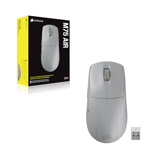 Corsair M75 AIR Wireless Ultra-Light FPS Gaming Mouse – 26,000 DPI – Ultra-Fast Input – Symmetric Shape – iCUE Compatible – PC, Mac – Light Gray - image 7