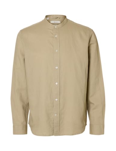 T-Shirt Band Noos Slhregclay en Lin pour Homme, Parfait pour les Soirées d'Été