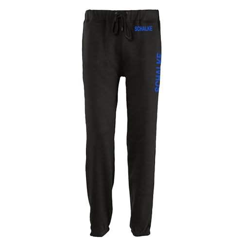 multifanshop Jogginghose - Schalke - Bund & Seite - Druck blau - Trainingshose Größe 3XL schwarz