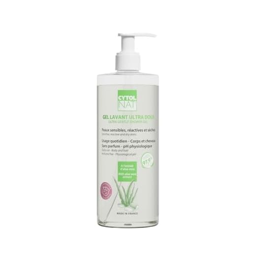 CYTOLNAT® Gel Lavant Ultra Doux 500ml - Peaux sensibles et usage quotidien pour toute la famille - Visage, corps, cheveux - Hypoallergénique et sans parfum