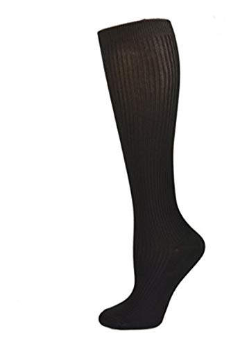Sierra Socks Big Girls' School Uniform Knee-Hi Rib 2 Pair Pack Socks 2326 (Sock Size Large (9-11) Shoe Size 4-10, Black)