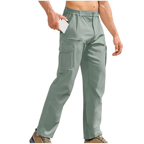 Men's Long Pants Cargo Multiple Functional Pockets Windbreaker Trousers Waterproof Lightweight Casual Pant Outdoor