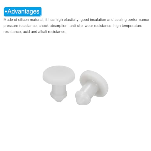 Image of MECCANIXITY Silicone Snap in Locking Hole Plugs,Rubber Panel Seal Cover Flush Type Panel Round for Kitchen Rubber Bulkheads Waterproof Sealing Plugs 2.5mm /0.1 Inch Diameter Grey,Pack of 30