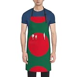 JUZGTSIT Unisex Flagge von Bangladesch, gemustert, Backen, Garten, Dekoration, Gartenschürze für Koch, Zuhause, Küche, Malerei, Gartenarbeit, Grillen