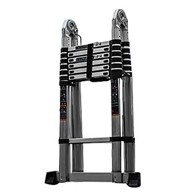 Telesladder Almighty Telesladder with Hinge, 4.8M/ 6.5M/ 7.2M/ 8M Tall Retractable Ladders, Engineeladder for Home Outdoor Electrical Work/6.42M/21.1Ft