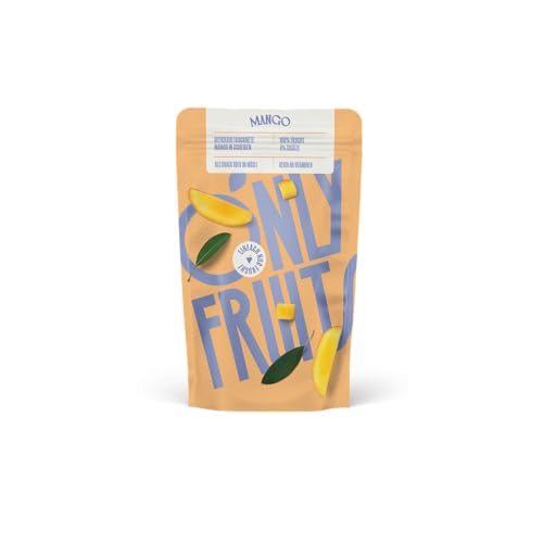ONLYFRUITS | Mango in Stücken | Trockenobst | Gefriergetrocknet | Intensiver Geschmack | Ideal als Snack oder im Müsli | 35 Gramm