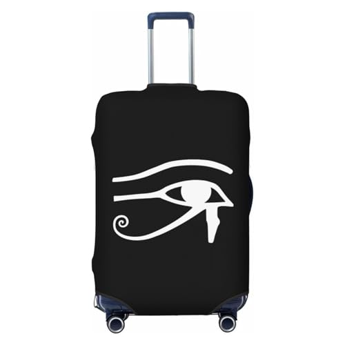 Eye of RA Horus Egyptian God Travel Luggage Cover Suitcase Protector Fits 22-25 Inch Case(Black,M)