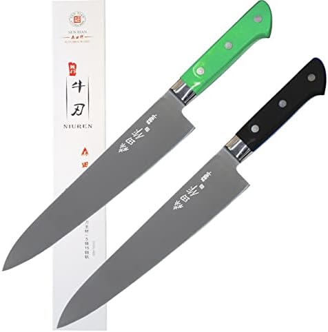 CHUYIREN 2 PCS Japanese Chef Knife 9.5 inches, Professional Gyuto Chef Knife, Sharp Sashimi Knife with Ergonomic Handle, Sushi Knife