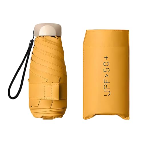Enreluya Parapluie Pliant Compact, Parapluie de Voyage Mini Pliable, Capsule UV Portable, Protection UV 50+ contre Soleil & Pluie, Parasol Portatif pour Transport...